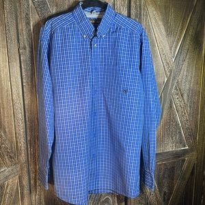 Men’s Ariat long sleeve button down blue plaid sz M in like new condition
